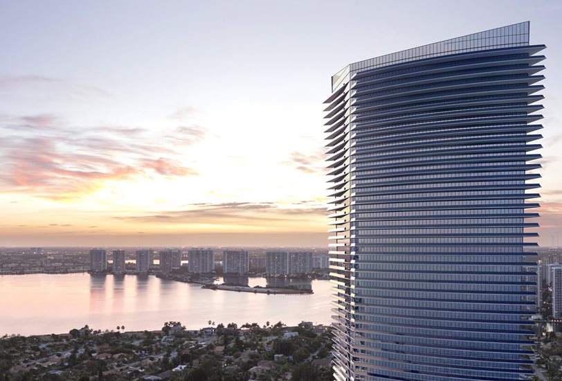 Las residencias ocupan una torre de 60 plantas en Sonny Isles Beach, al norte de Bal Harbour