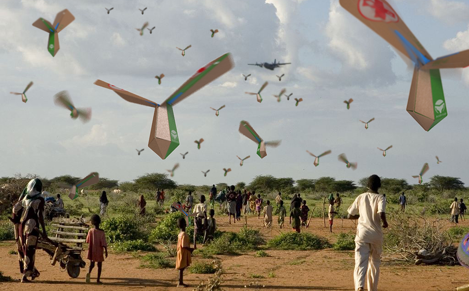 Israel Aid Drop Image 3. El centro de innovación ACT Shenkar, de Israel, presenta una innovadora propuesta sobre cómo los drones podrían contribuir a llevar primeros auxilios a zonas catastróficas