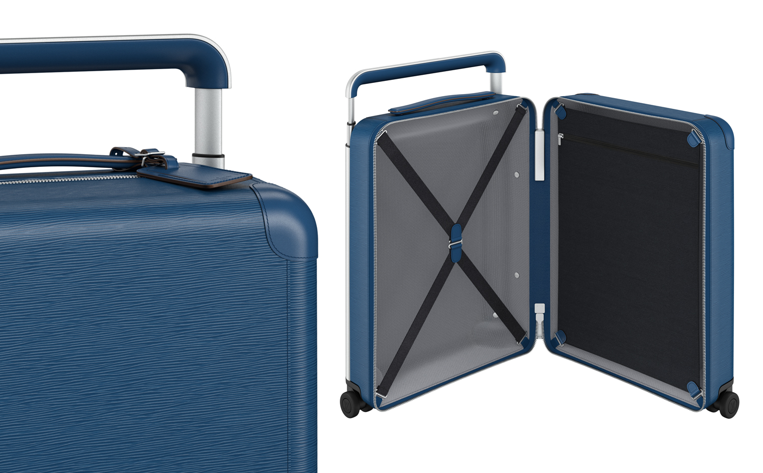 Indigo. En piel y color zafiro, una de las opciones más elegantes