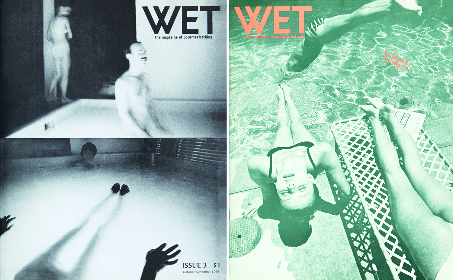 wet. La revista WET Magazine, dedicada a la cultura del baño, se publicó de 1976 a 1981 en Venice (California), por iniciativa del fotógrafo y artista Leonard Koren