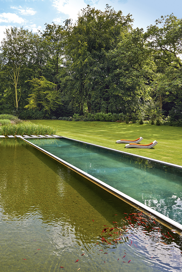 00388635 ok. La integración ejemplar del proyecto en el entorno se refleja en la piscina, que se ha desgajado en una zona de baño y un estanque