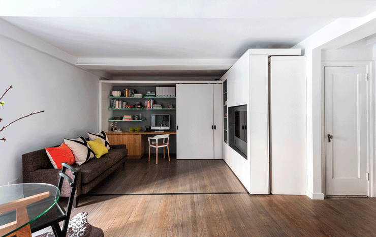 Salón de día, dormitorio de noche. Proyecto de Michael K. Chen Architecture
