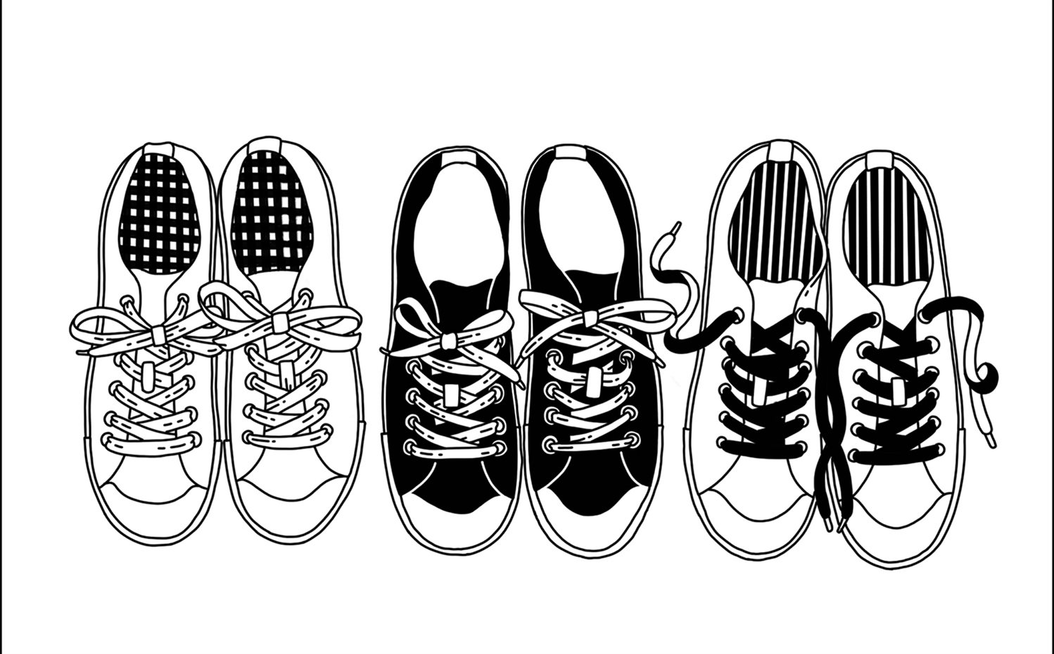 MUJI Post Card Front Shoes by Andrew Joyce. Con motivo de su 25º aniversario en Europa, Muji ha encargado al artista británico con estudio en Tokio Andrew Joyce una colección de postales con ilustraciones de los 25 productos más icónicos de la marca