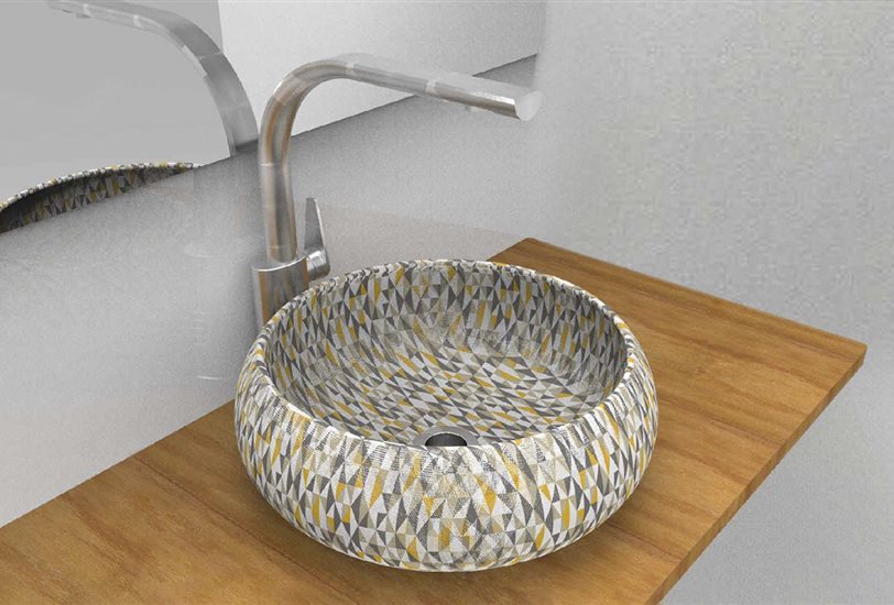 Sak, un lavabo fabricado con materiales textiles