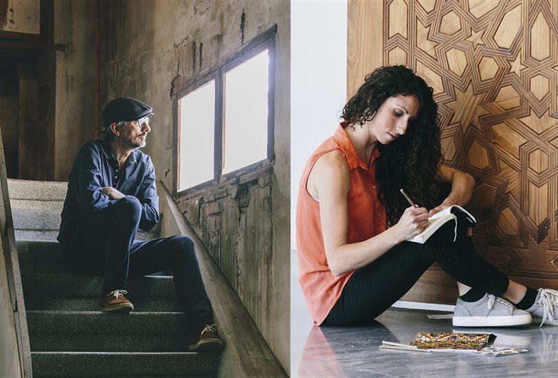 El diseñador Martín Azúa y la artista Raquel Rodrigo son los primeros en colaborar con el proyecto crear/sin/prisa de Cerveza Alhambra