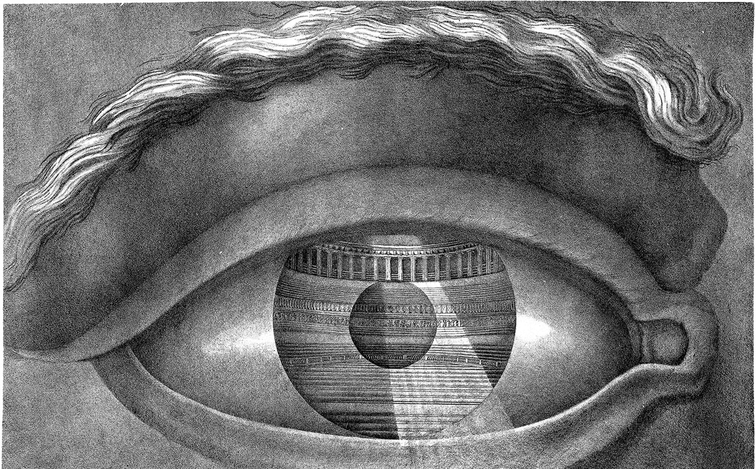 Ojo reflejando el interior del Teatro de Besançon (1784), de Claude-Nicolas Ledoux