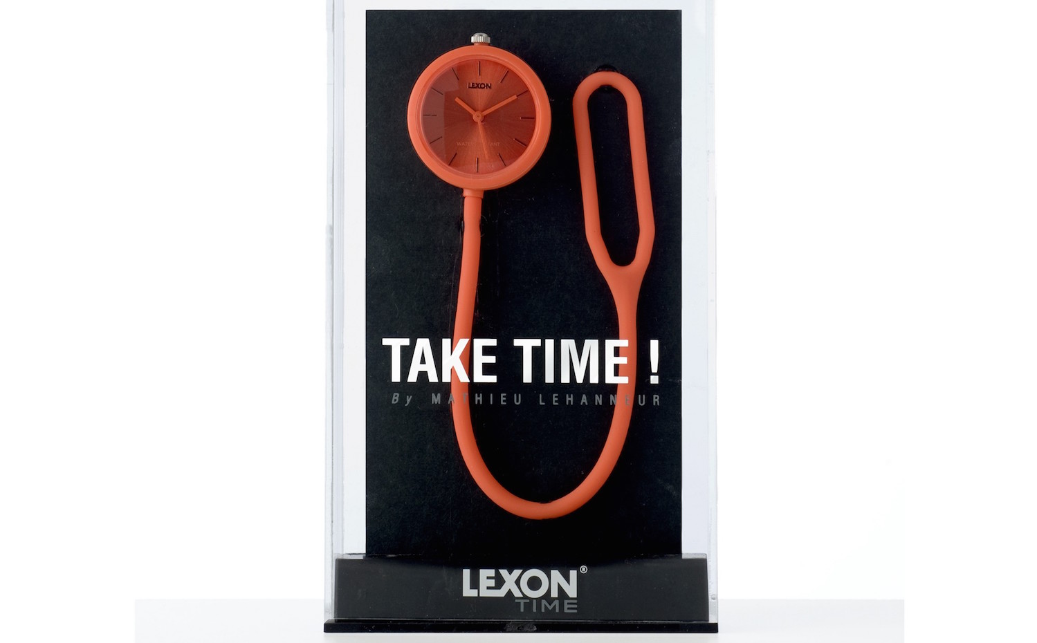 lm112box 6. Reloj de Lexon con correa flexible. Versátil: es reloj de pulsera, de bolsillo o se puede colocar en el manillar de la bicicleta