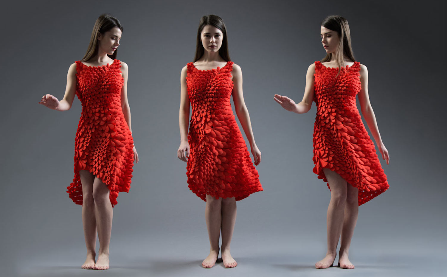 Nervous-System-Kinematics-Petals-Dress-1. Los primeros vestidos salidos de impresoras 3D se abren camino: Nervous System Kinematics Petals Dress