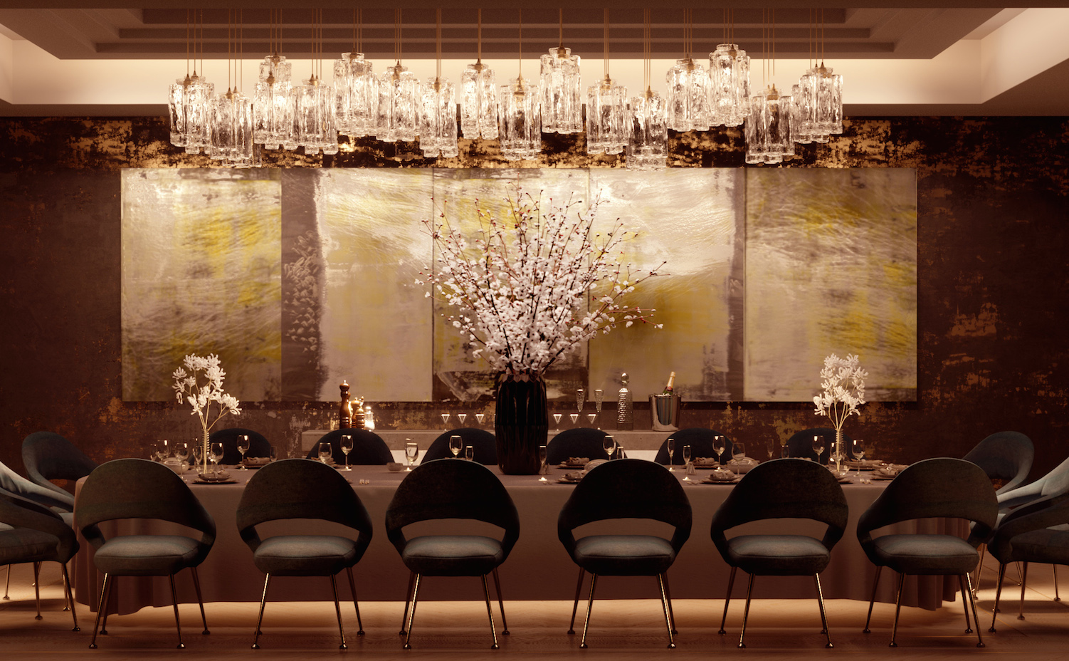 Salón privado. La atemporalidad es el adjetivo que define la decoración de este establecimento –incluida la de este comedor privado– donde predominan las tonalidades neutras y cálidas