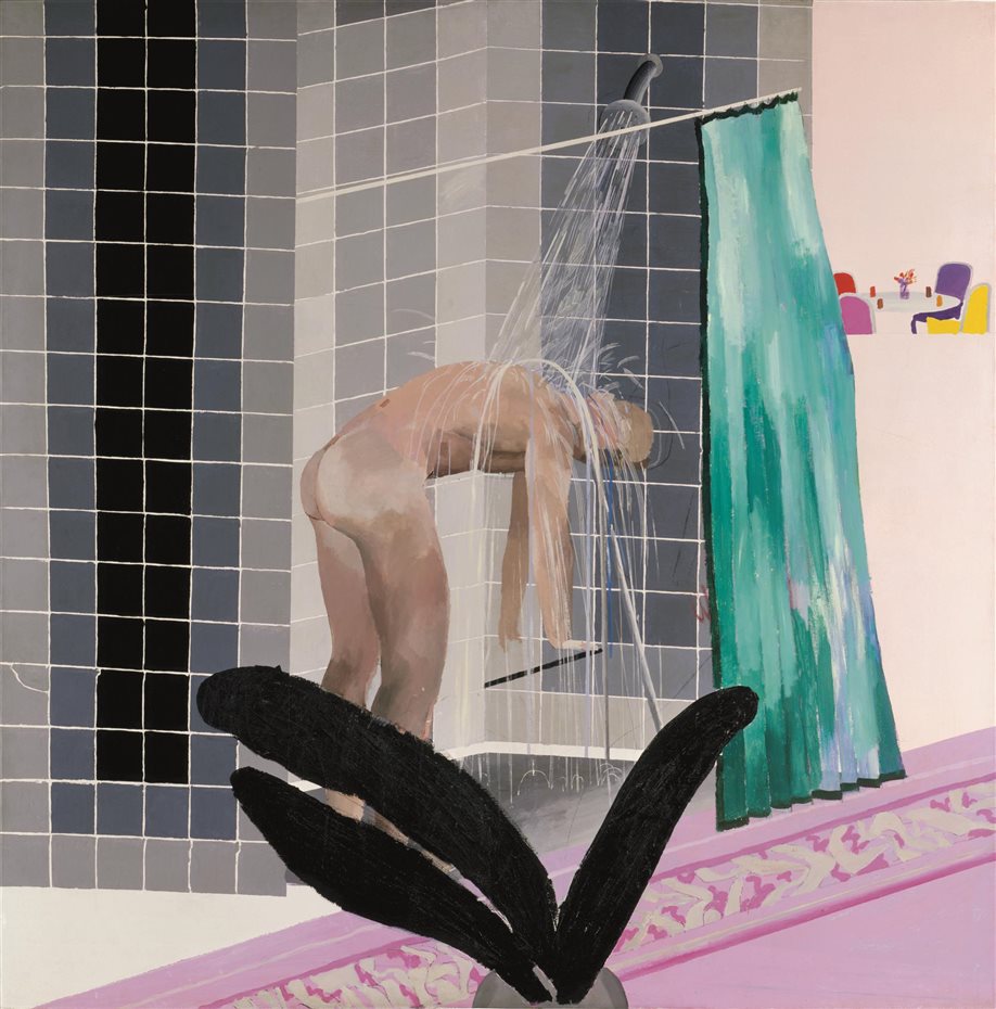 su hockney PR 049. 'Man in shower in Beverly Hills' (1964)