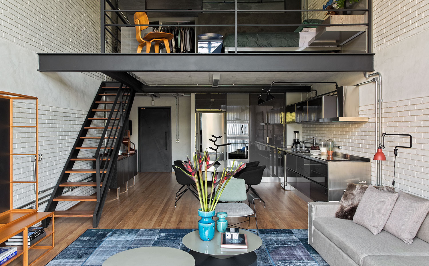 Vista del duplex. El salón, el comedor y la cocina se integran a la perfección
