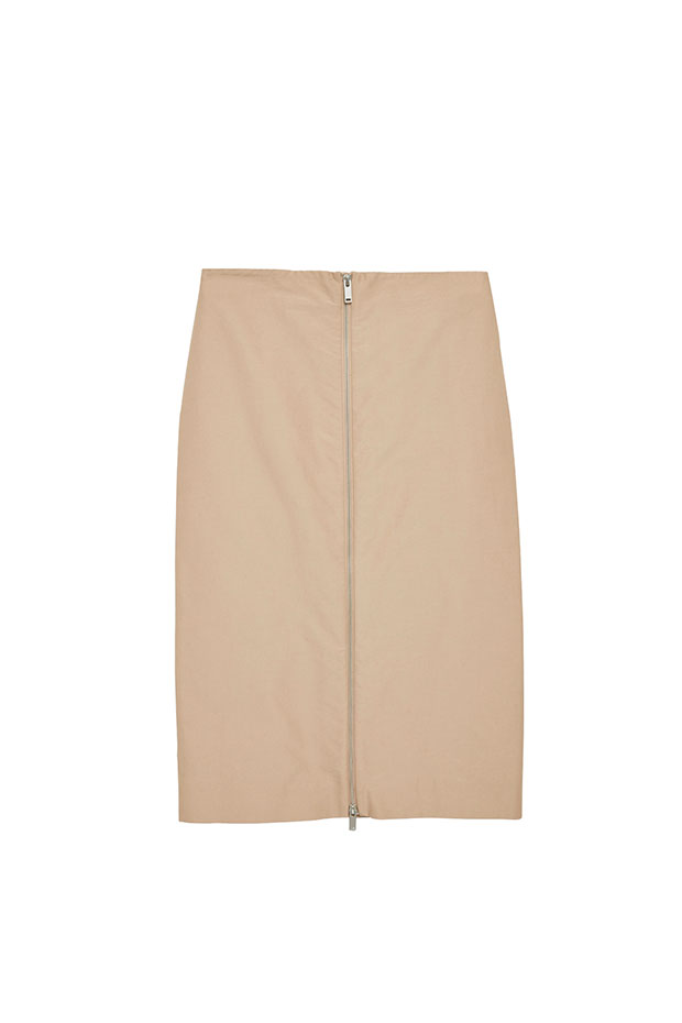 Beige skirt RGB. Falda tubo con cremallera