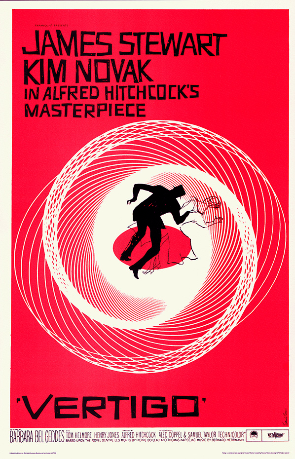 229 Vertigo (1). Cartel de la película Vértigo, de Alfred Hitchcock (Paramount Pictures), diseñado por Saul Bass (1958)