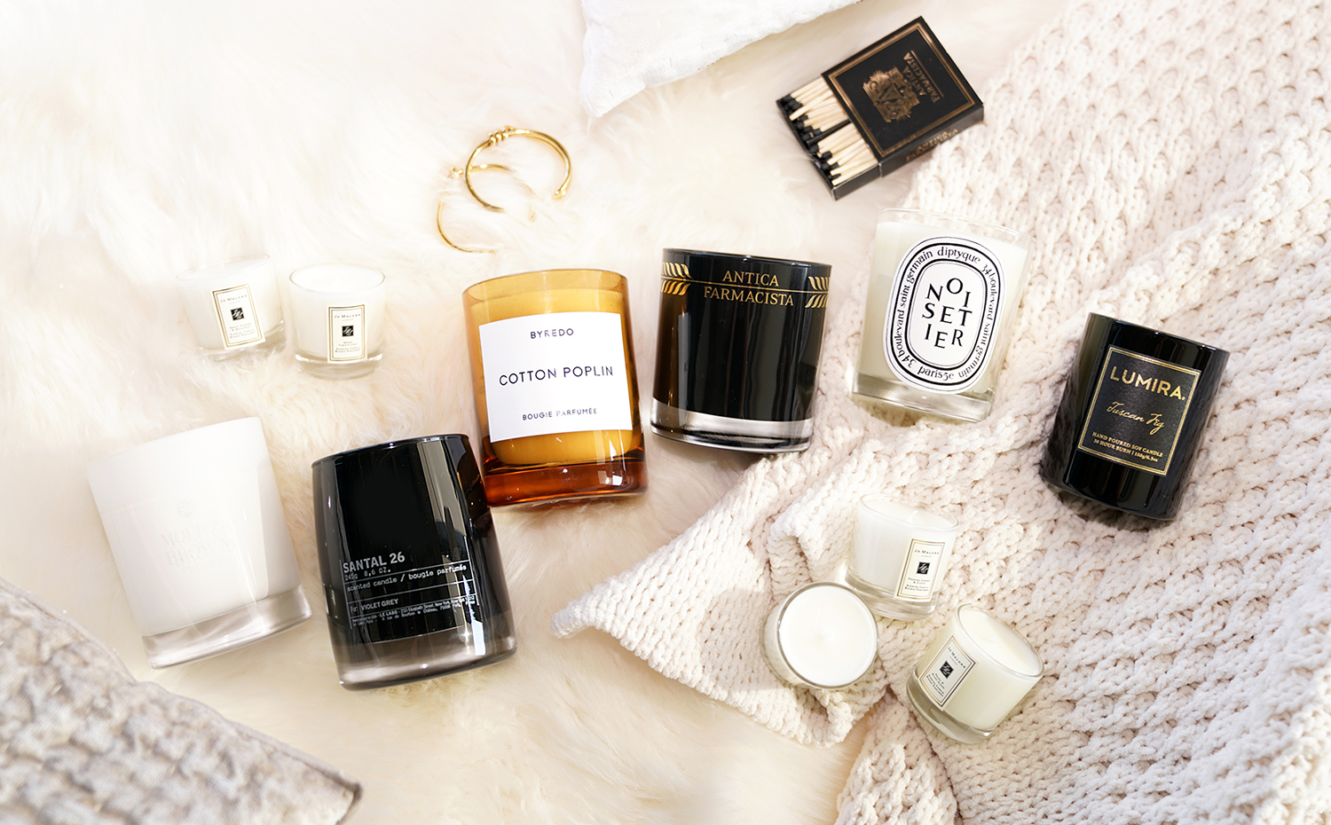 Best-Luxury-Home-Candles-For-Holiday. Las velas también son idóneas para espacios reducidos o momentos de relajación, como el baño y el sueño. Productos de Byredo, Diptyque, Lumira, Antica Farmacista y Le Labo