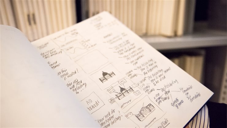 Material del archivo del arquitecto Norman Foster.