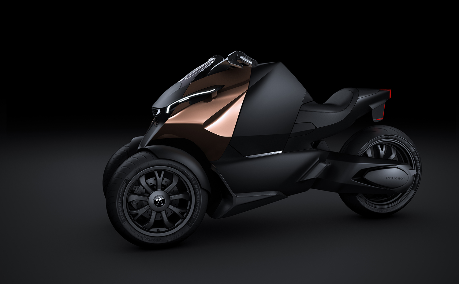 conceptscooteronyx 1209cgi002. Prototipo de escúter híbrido de tres ruedas Onyx
