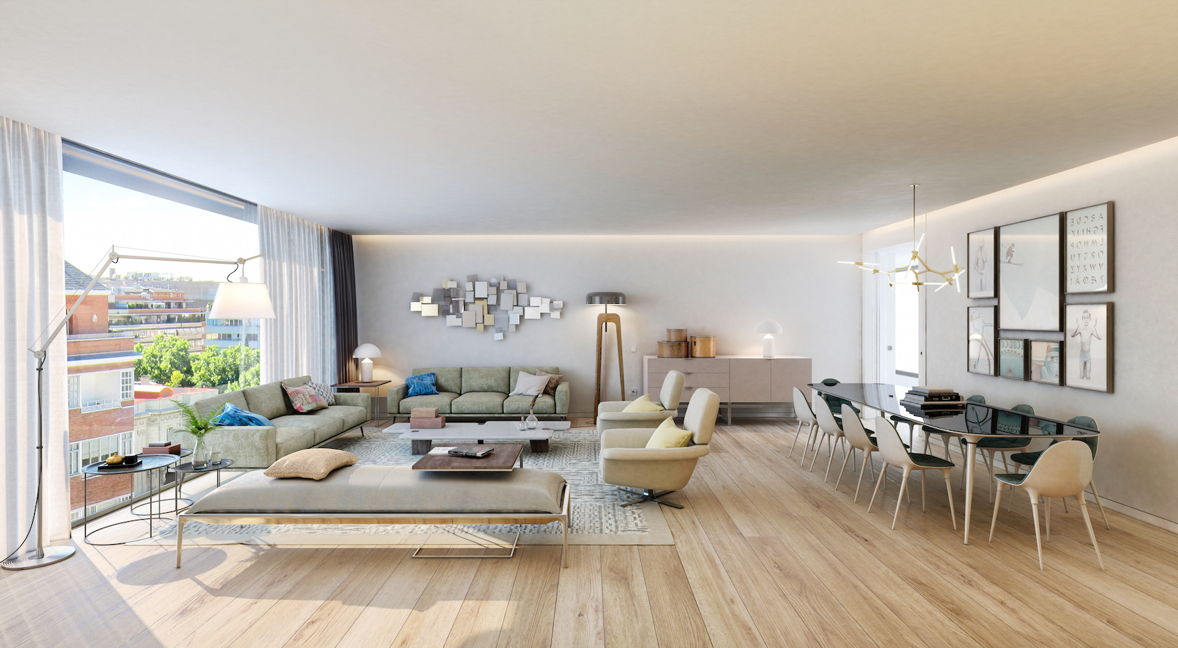 1. 6B1b Salon Contemparaneo. Salón de estilo contemporáneo para quien busque una vivienda moderna