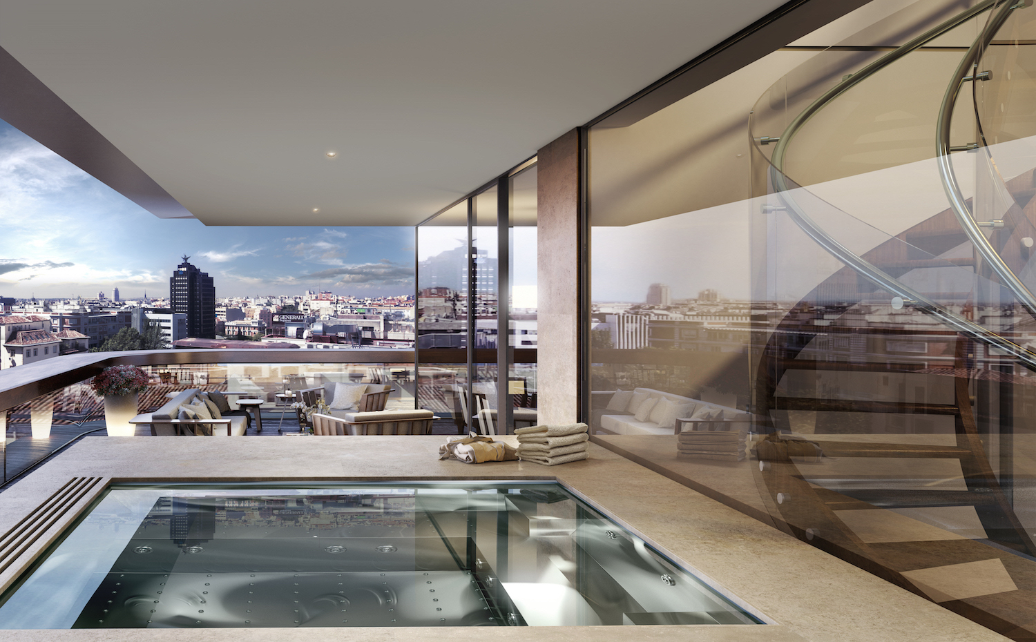 24. Jacuzzy. Reproducción de un jacuzzi de uno de los dúplex, cuyos precios rebasan los 15.000 euros el metro cuadrado