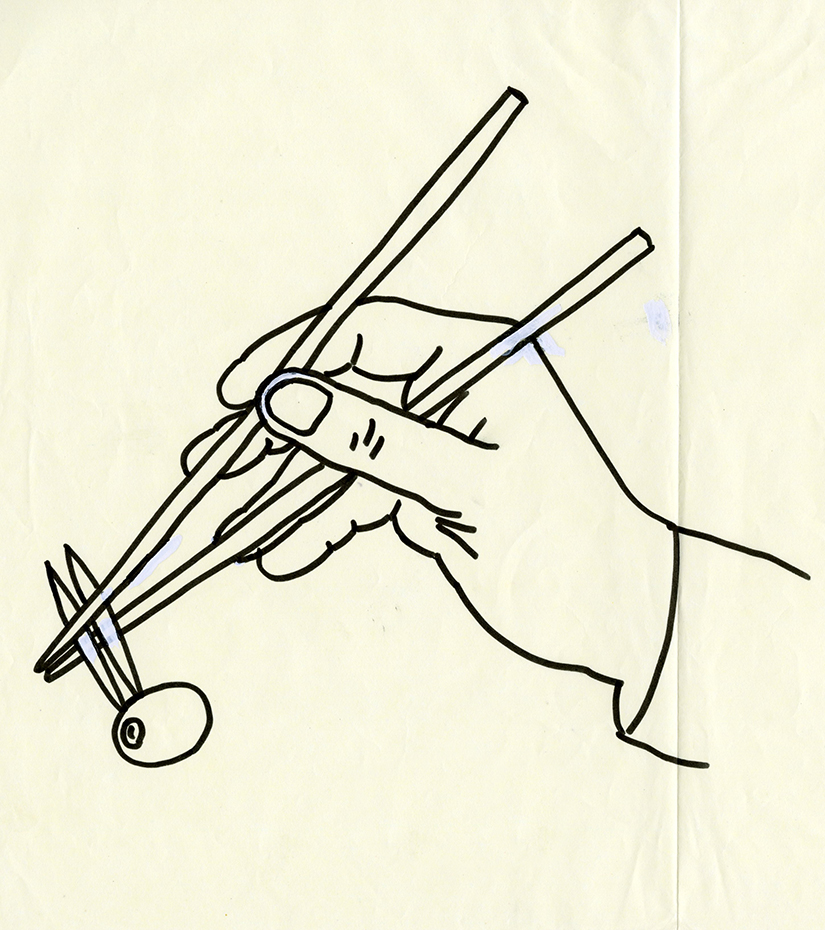 Dos Palillos 002. Dibujo para la identidad visual del restaurante Dos Palillos de Casa Camper Barcelona, 2008