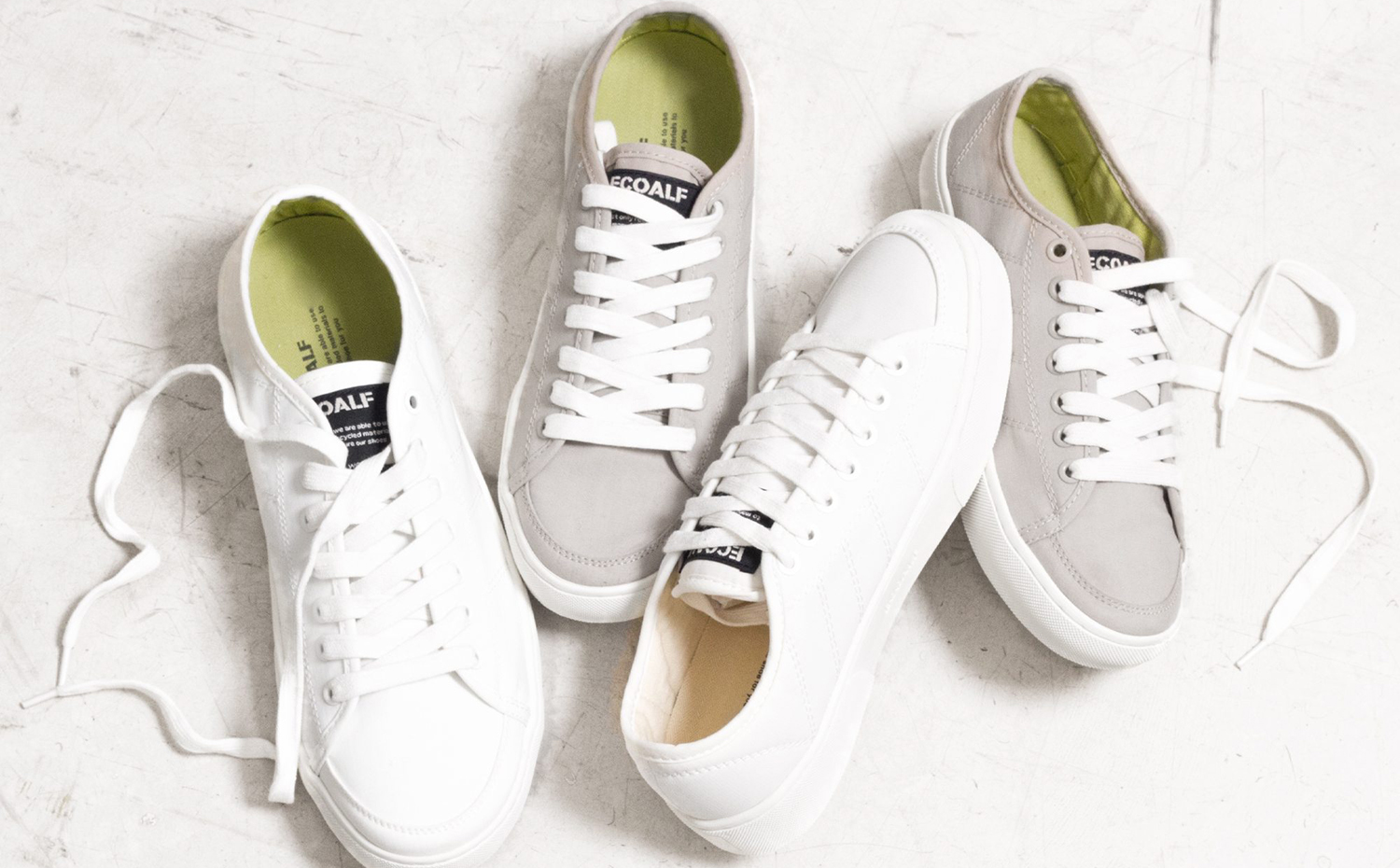 ecoalf recycled fabrics raw materials shoes white linen. Zapatillas fabricadas a partir de caucho reciclado, de Ecoalf