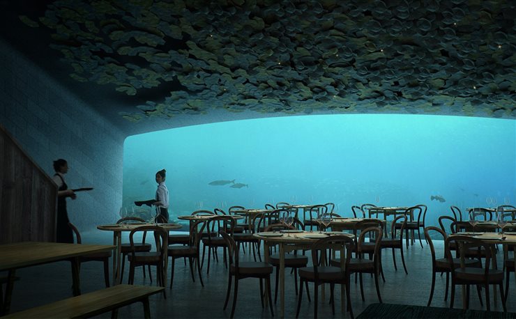 Vista desde el interior del restaurante