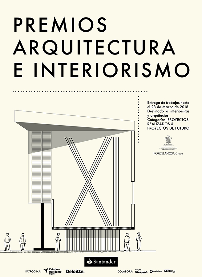 Cartel de los XI Premios de Arquitectura e Interiorismo Porcelanosa.
