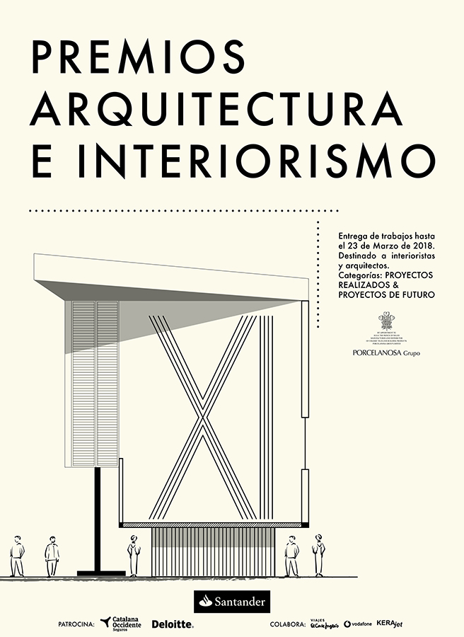 Cartel de los XI Premios de Arquitectura e Interiorismo Porcelanosa.
