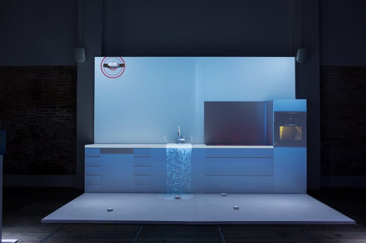 La presentación de Grohe Sense y Sense Guard en Barcelona contó con la ayuda de una espectacular proyección de videomapping.
