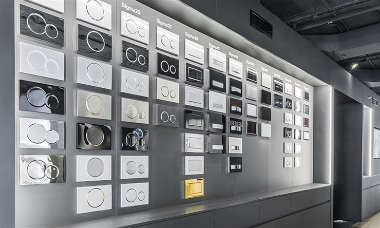 Innovadores pulsadores que se podrán encontrar en el showroom