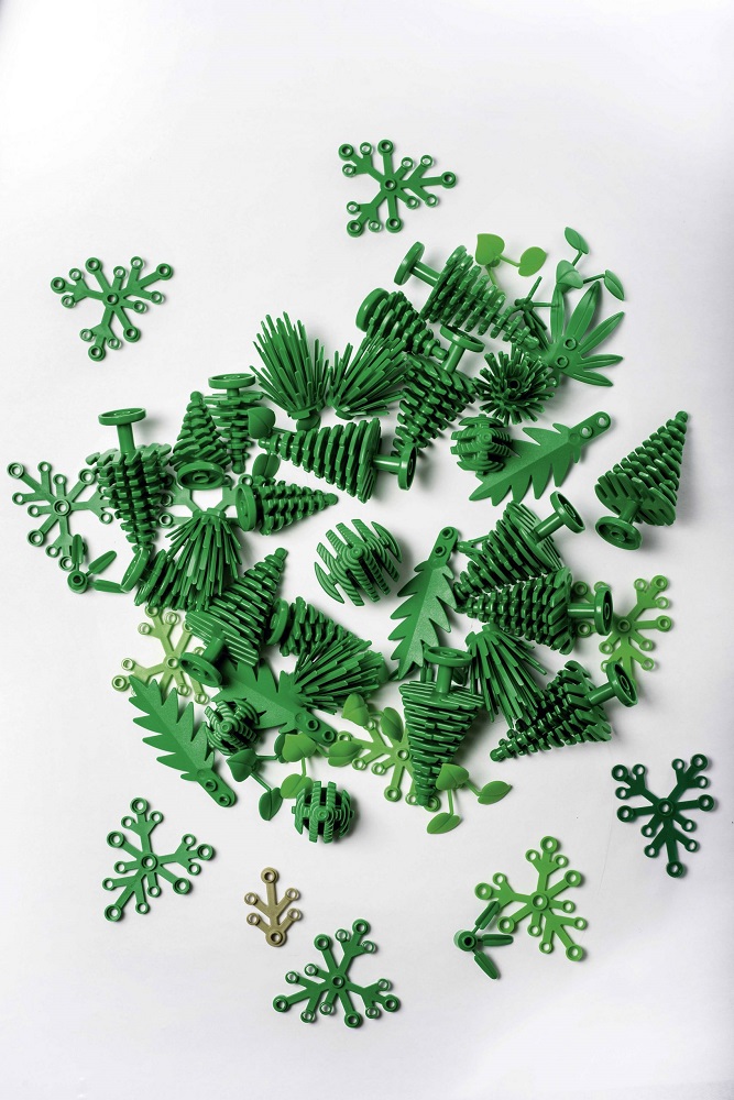 Piezas fabricadas con material bioplástico.
