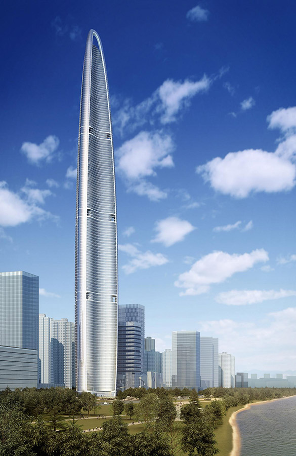 Wuhan Greenland Center, Adrian Smith + Gordon Gill Architecture (636m)