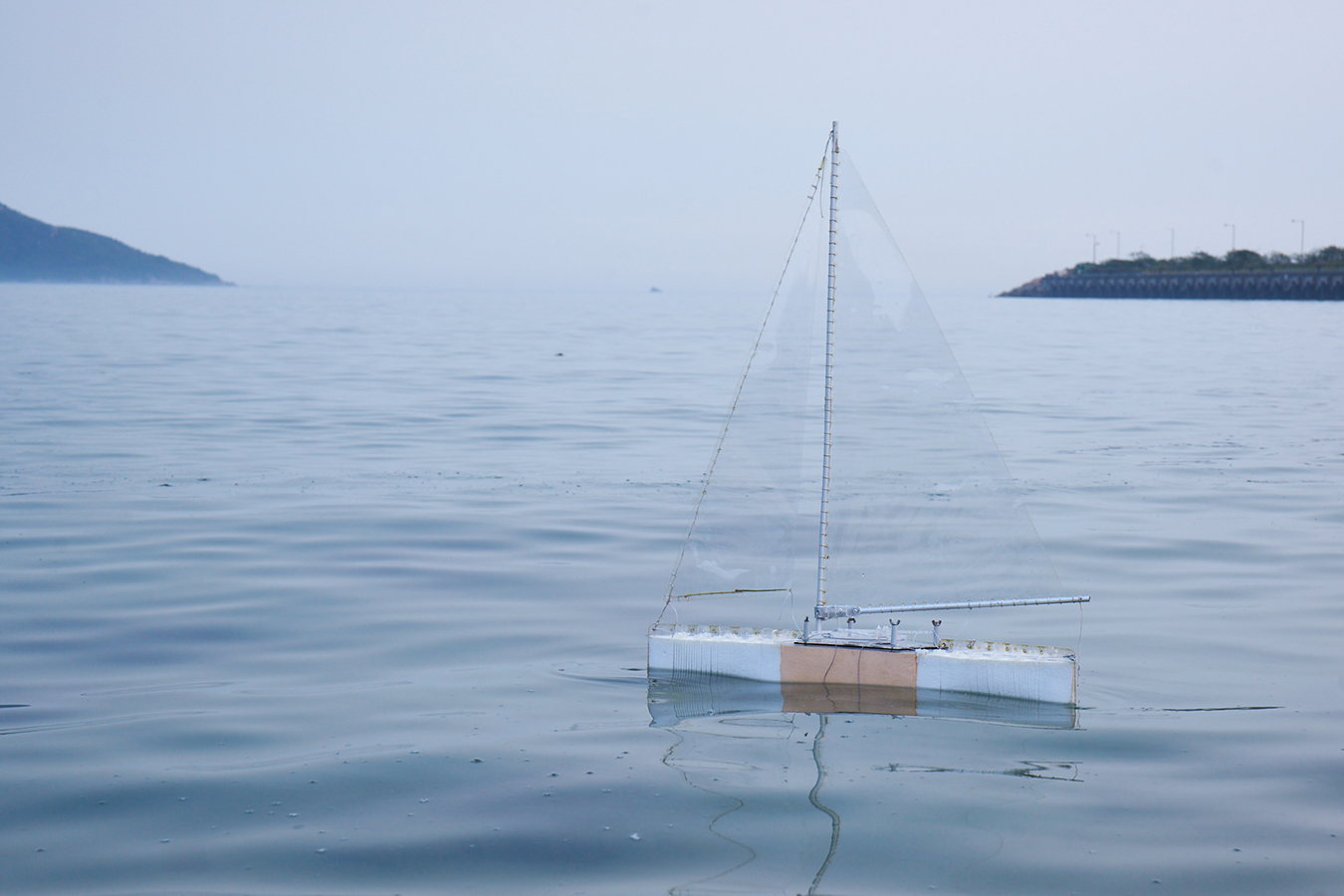 Protei, autonomous sailing ship that cleans up oil spills, 2014 (c) Scoutbots LTD, Cesar Jung-Harada. 
