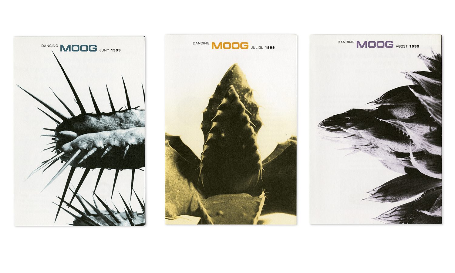 Flyers para el club Moog de Barcelona, por Josep Bagà.
