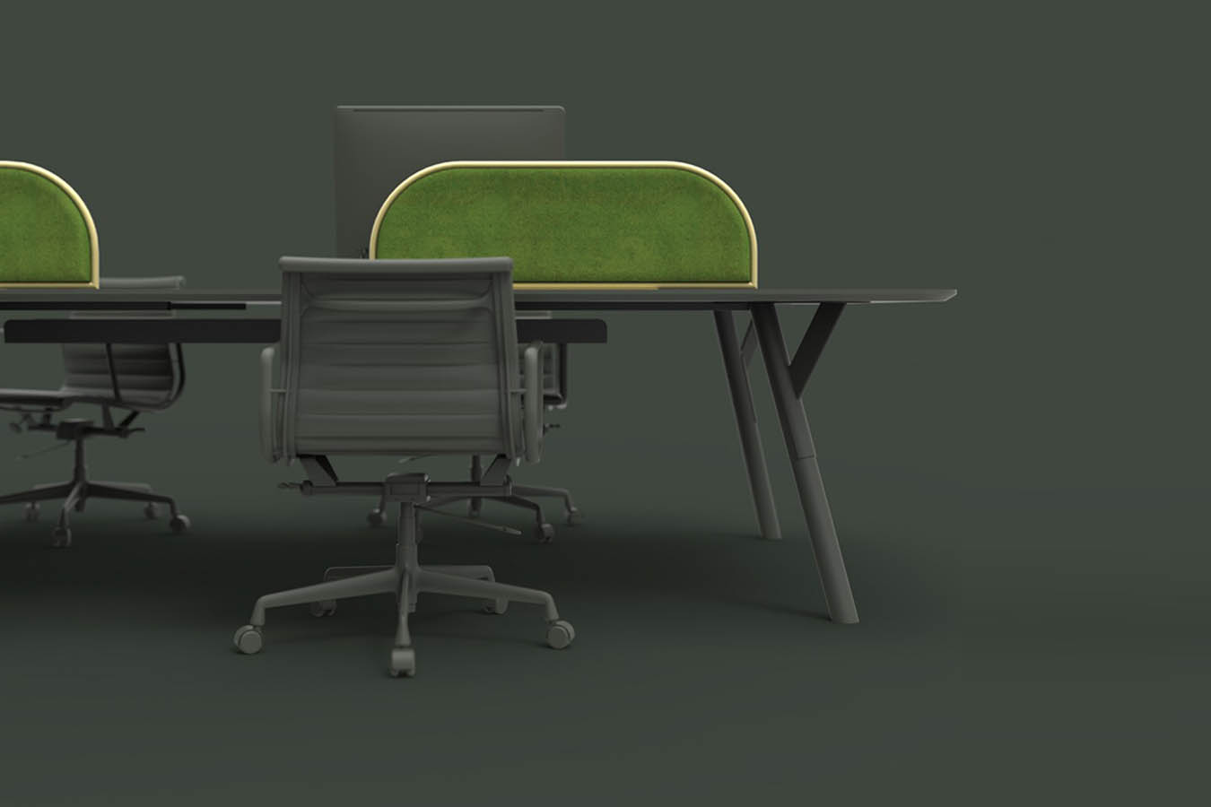 D-desk es un separador individual de mesa y absorbente acústico.
