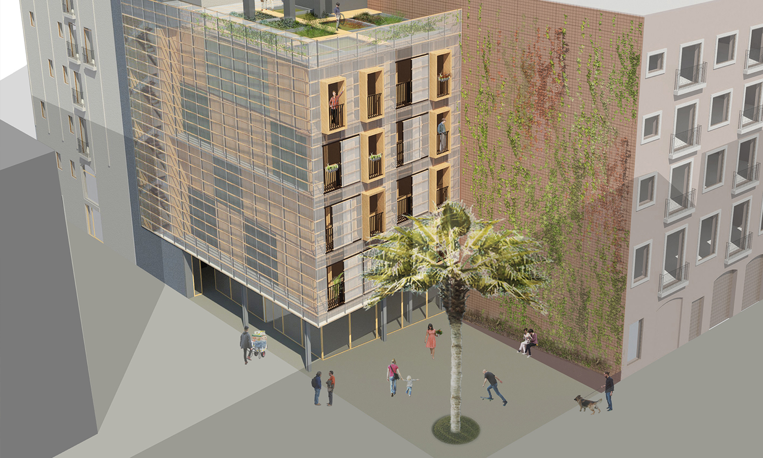 El proyecto del ayuntamiento de Barcelona (APROP) de viviendas modulares.
