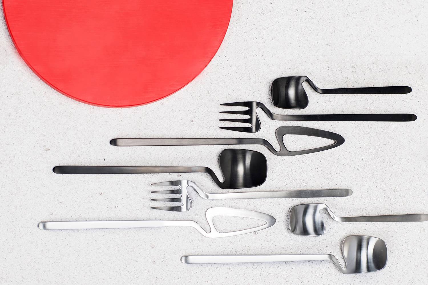 Cubertería Skelton, por Nendo