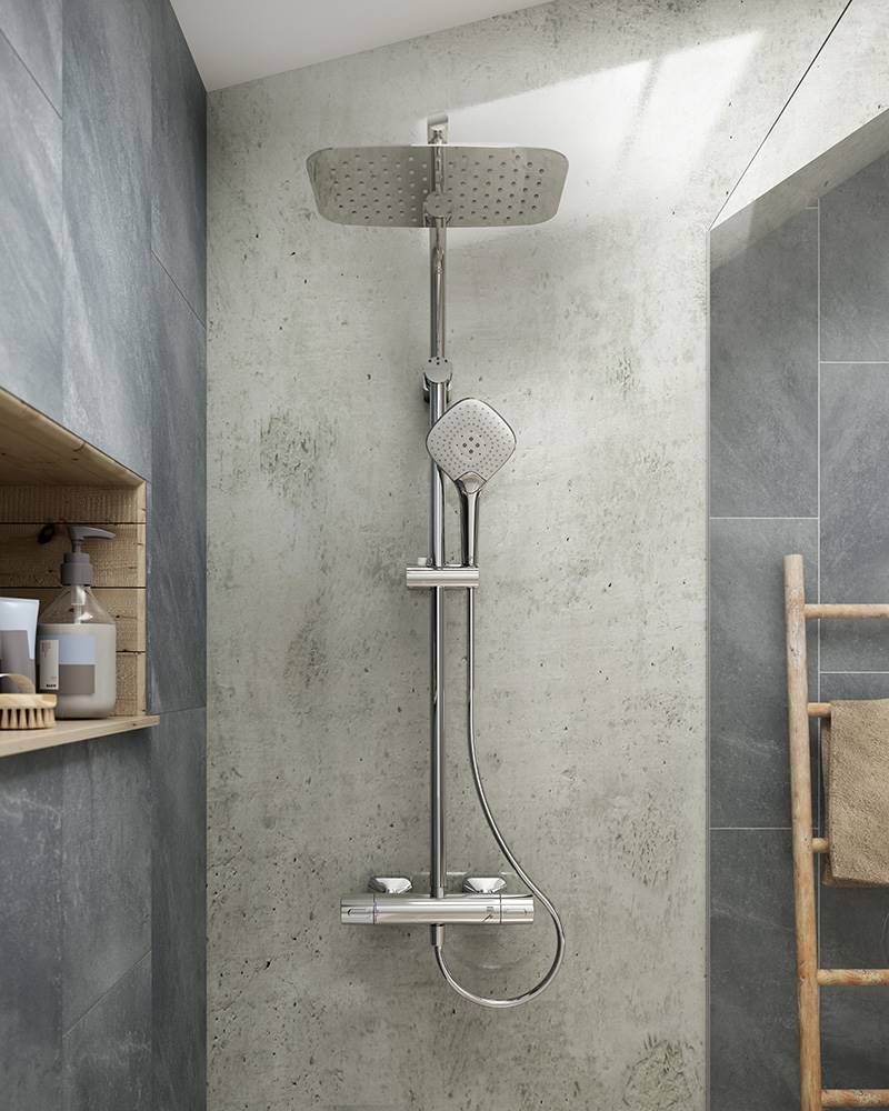 Entre sus diversos modos de masaje y lluvia, el rociador Idealrain EVO Jet Diamond, de Ideal Standard, incluye la opción Drop Jet, que proporciona una experiencia única similar a la de la suave caída de las gotas de lluvia.
