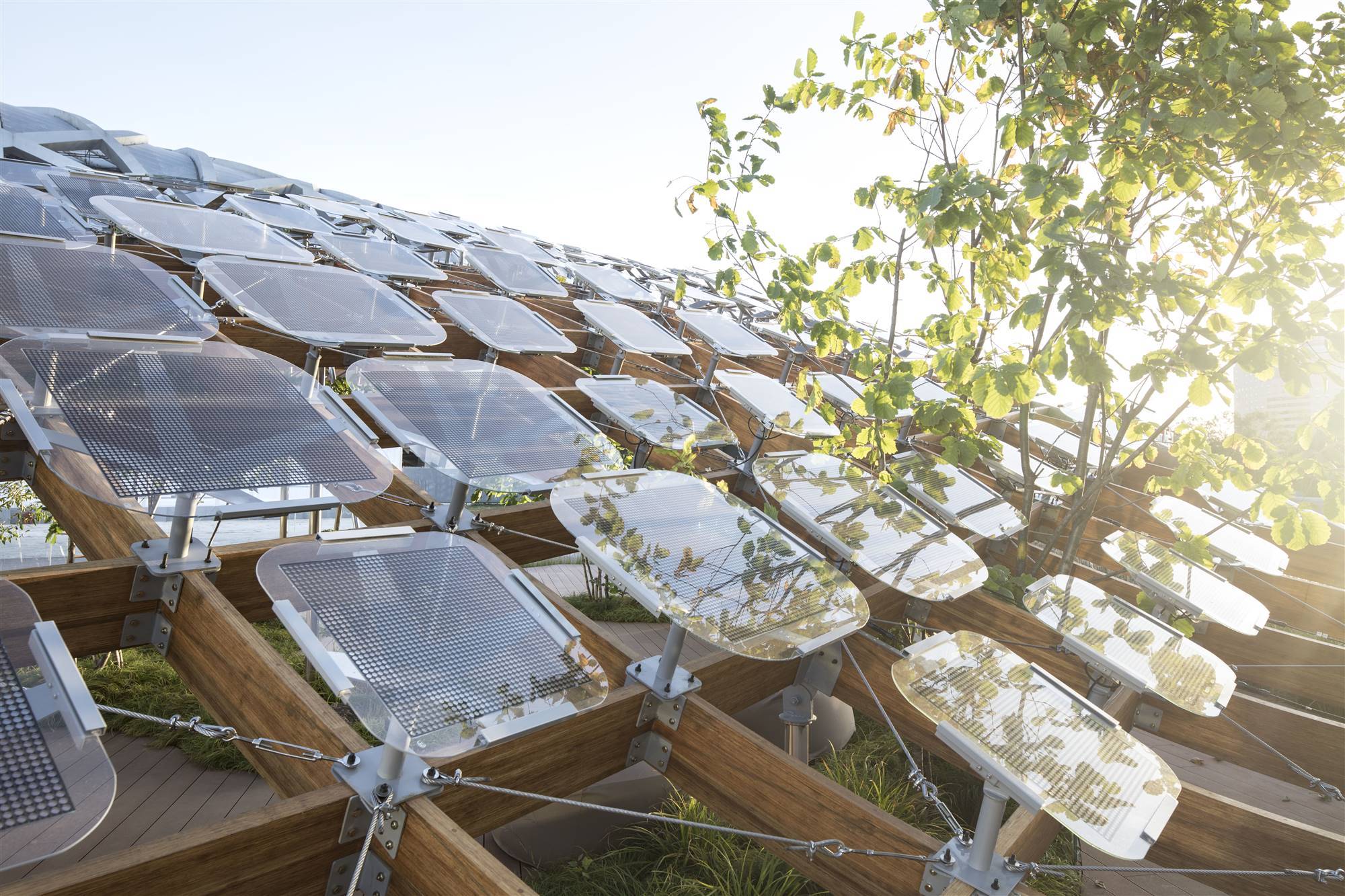 La cubierta de Living Garden, de MAD Architects, está hecha de bambú.