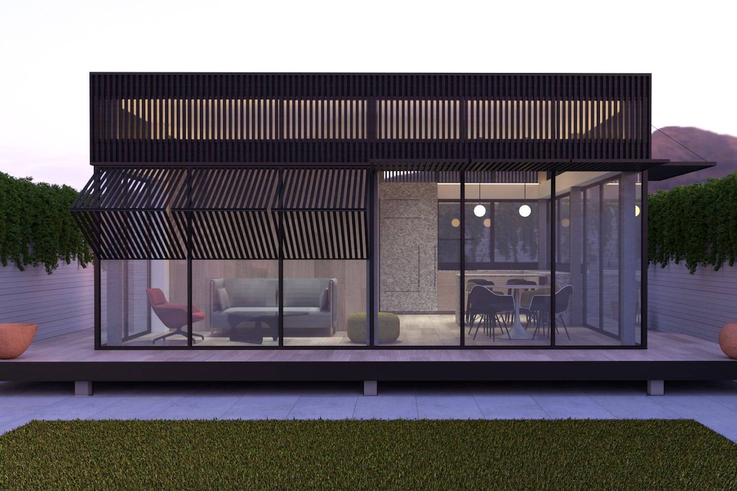 Detalle del exterior de LivingHomes YB1.