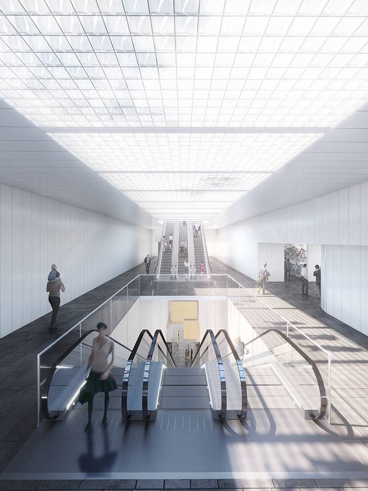 Proyecto Volare para la estación Flytårnet del metro de Oslo.
