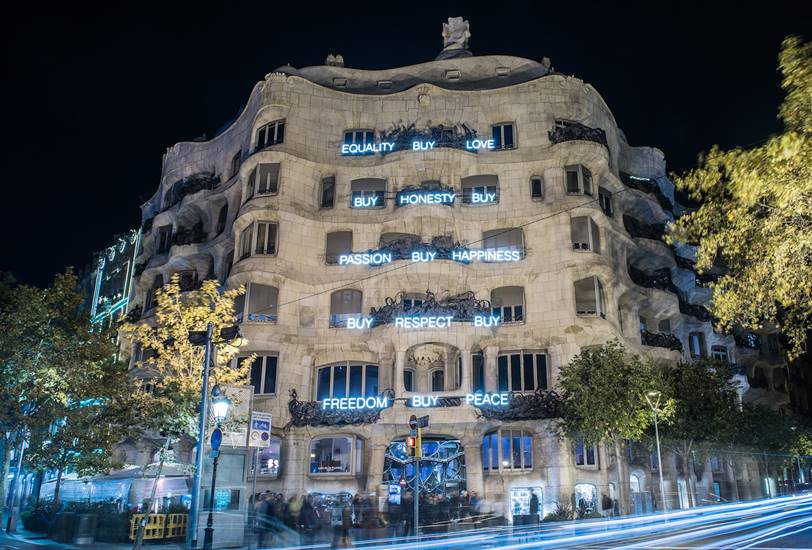 Instalación de los alumnos del Máster de Elisava en La Pedrera 