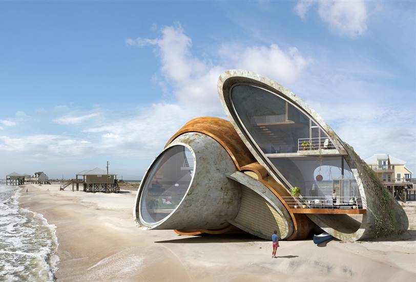 En la serie Dauphin Island XI (2011) crea una realidad arquitectónica en una zona muy afectada por desastres naturales.