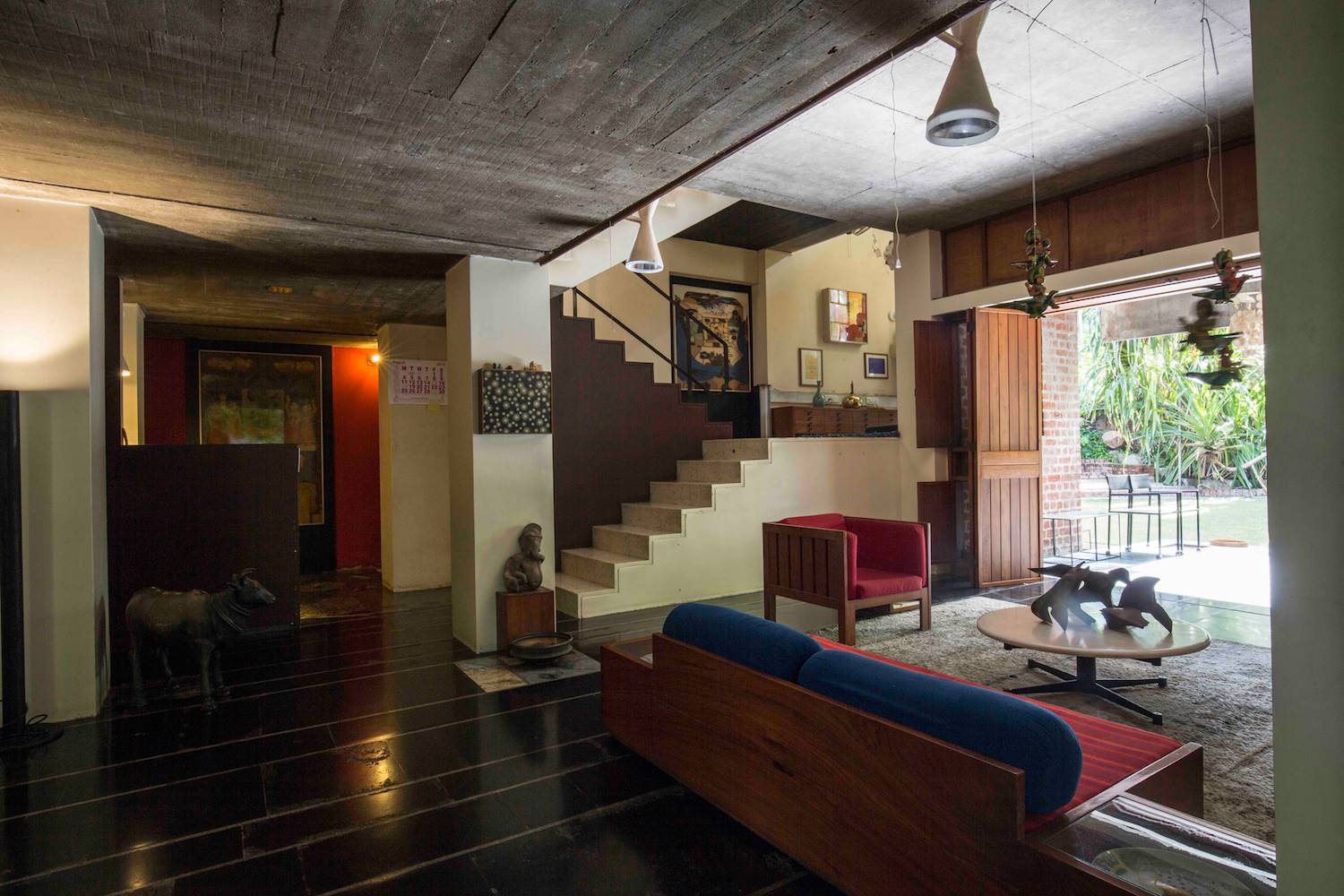 Interior de la casa Kamala en Ahmedabad (1963) Balkrishna Doshi