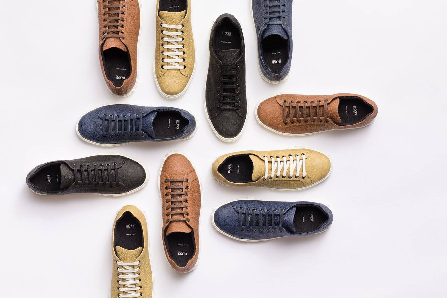 La nueva colección de zapatos de Hugo Boss está hecha con materiales veganos, entre ellos Piñatex.