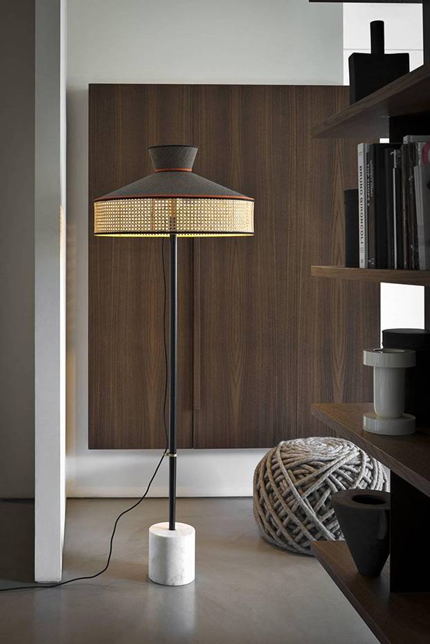 Tendencia Tile Déco. Lámpara Wagasa, de Servomuto para Gebrüder Thonet.