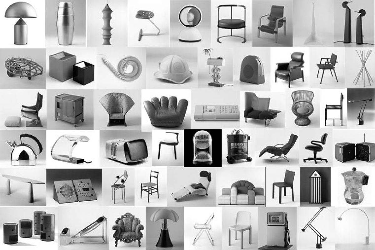 Recopilación de algunas de las obras que se exponen en el Museo del Diseño Italiano