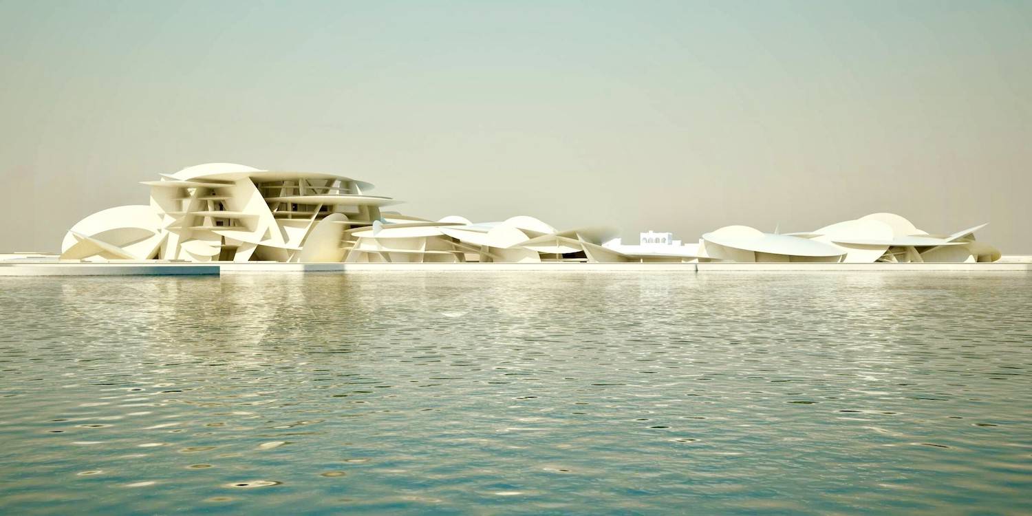El Museo Nacional de Qatar, entre el desierto y el mar.