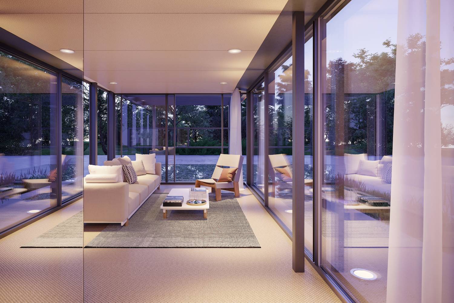 Casa VDL de Richard Neutra reconstruida por Kettal 2. Los interiores se han mantenido fieles al diseño original, aunque también se ha hecho una versión con un espacio diáfano.