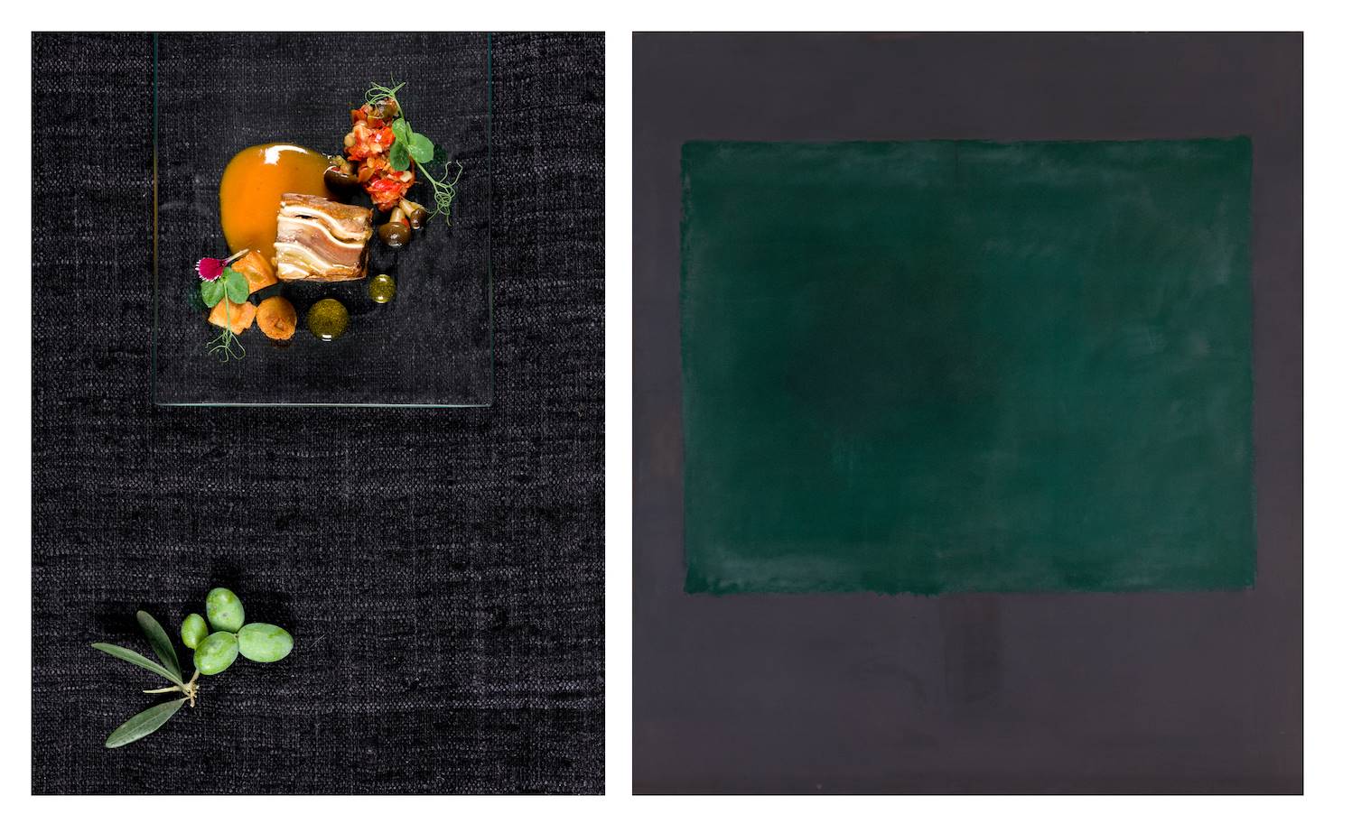 Manuel Urbano y Rothko. Sin título(verde sobre morado), 1961.