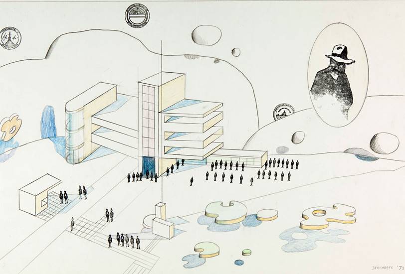 Dibujo de Saoul Steinberg, 1973